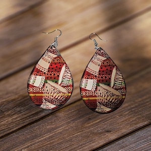 Afrocentric  earrings, African prints Black Girl Magic,Teardrop Earrings