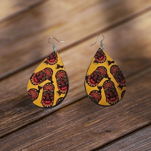 Afrocentric  earrings, African prints Black Girl Magic,Teardrop Earrings
