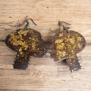 Afrocentric Woman  Wood Earrings Africa Wooden Earrings
