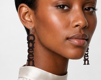 Queen Handpainted Wood Earrings