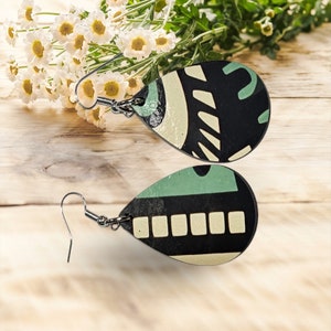 Afrocentric  earrings, African prints Black Girl Magic, Tear drop Earrings