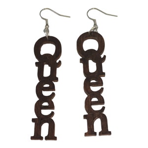 Queen Handpainted Wood Earrings