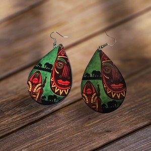 Afrocentric  earrings, African prints Black Girl Magic,Teardrop Earrings