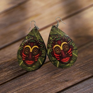 Afrocentric  earrings, African prints Black Girl Magic,Teardrop Earrings