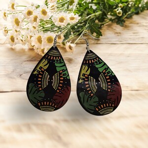 Afrocentric  earrings, African prints Black Girl Magic,Teardrop Earrings