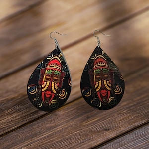 Afrocentric  earrings, African prints Black Girl Magic,Teardrop Earrings