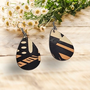 Afrocentric  earrings, African prints Black Girl Magic,Teardrop Earrings
