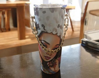 Chain Purse Afrocentric Woman 20 oz tumbler