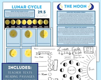 Lunar Cycle Moon Phases Science Lesson Homeschool Science Middle School Science Activity 6th Grade Science Astronomy Earth Science