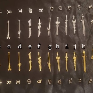 Sword Earrings (w/ Zodiac Charm Option)