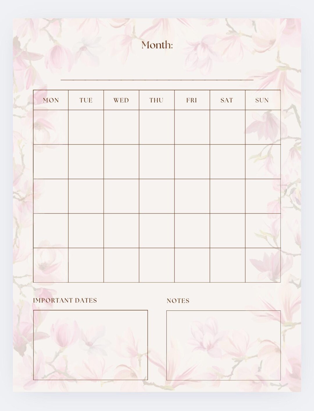 Printable Monthly and Weekly Planner - Etsy