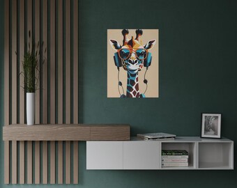 Giraffe Poster – Sunglasses and Headphones Art Print