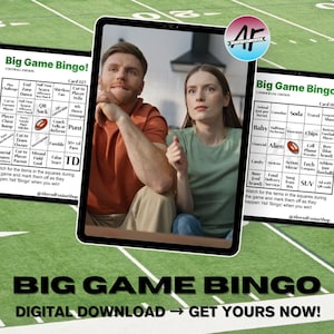 Big Game Bingo: (10 kaarten) commerciële editie | Inktbesparend ontwerp
