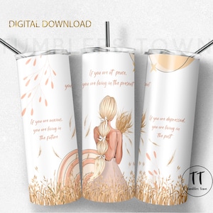 Boho 20 oz skinny tumbler sublimation. Seamless. Tumbler wrap, straight tumbler design png. Inspirational, motivational. Instant download.