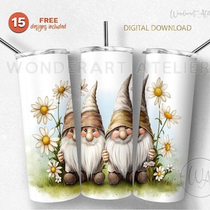 Boho gnomes tumbler wrap png, sublimation tumbler desing png. Digital download .