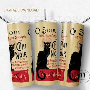 Vintage skinny tumbler sublimation, 20 oz straight. Tumbler wrap, design png. Paris old cabaret poster. Retro. Instant download. Seamless.