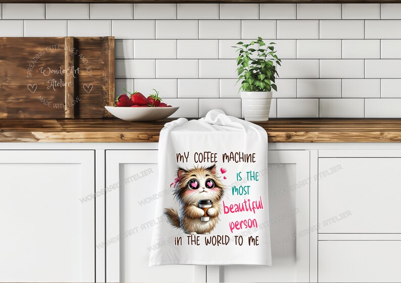 Cat With Coffee Sublimation Design PNG Funny Quote My Coffee Machine is