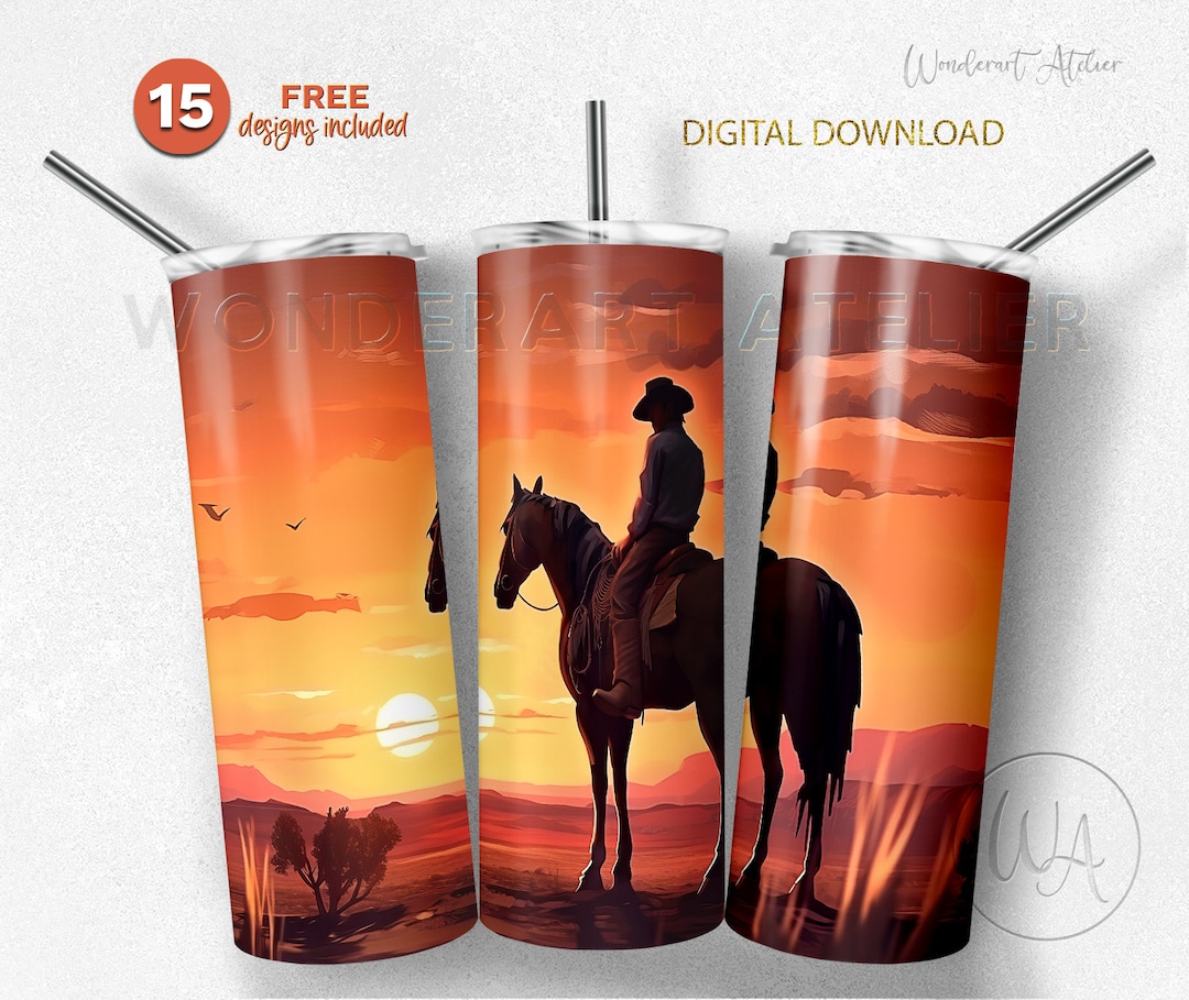 Cowboy Tumbler Wrap Png, Sublimation Tumbler Desing Png . Western ...