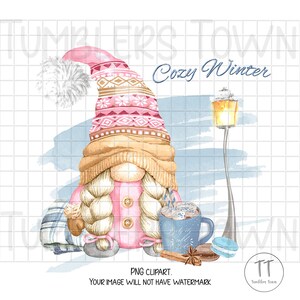 Cute Winter Gnome PNG Design - Instant Download for Sublimation & Crafting - Cozy Holiday Graphics