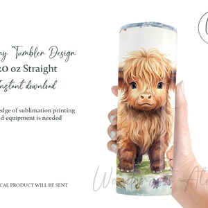 Highland Cow 20 Oz Skinny Tumbler PNG Sublimation Design - Etsy Australia