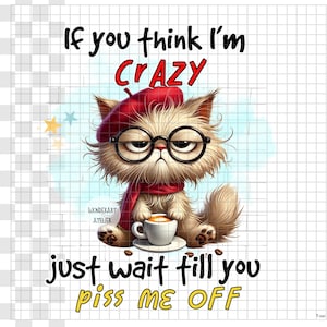 Sarcastic Cat PNG Funny Sublimation Design Digital Download