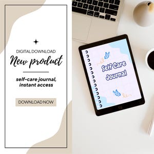 Glow-Up Self Care Journal | Daily Digital Planner PDF | Mental Health & Self-Love