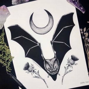 Gothic bat art print