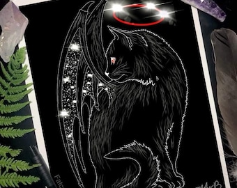 Demon cat art print