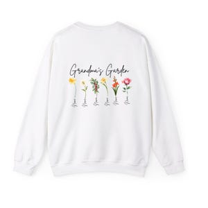 Diseño de sublimación "Jardín de la Abuela", Abuela PNG, Regalo del Día de la Madre, DTF, Directo a Tela, Personalizar, Flores, Flores del Mes de Nacimiento