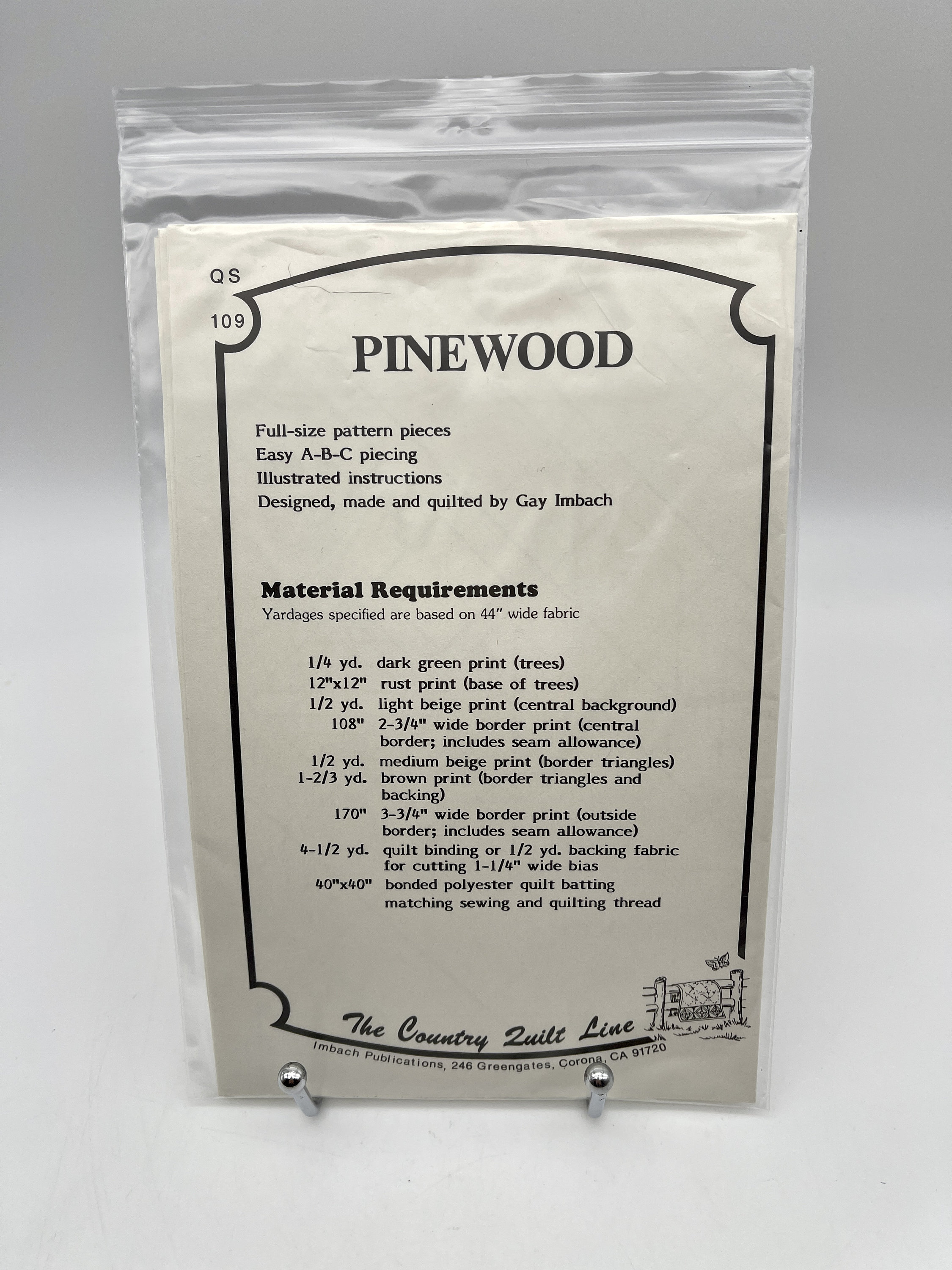 Pattern Pinewood Vintage 1984 A Country Quilt Line Design Quilt Pattern pinewood Pattern ...