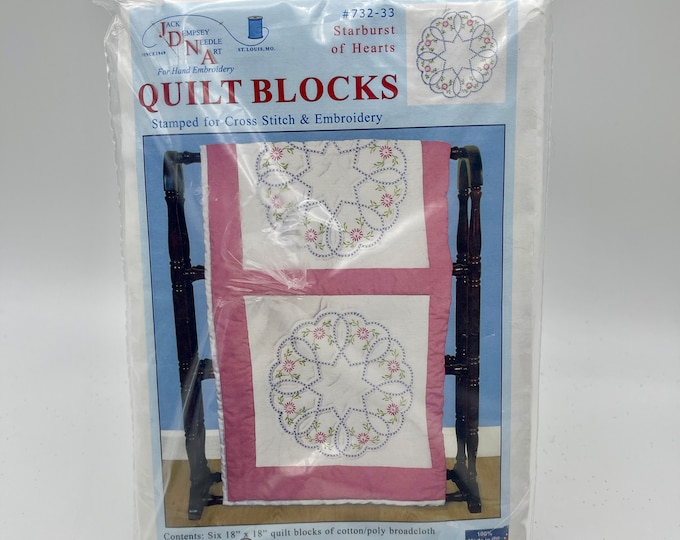 Kit Appliqué Five Hearts - Jack Dempsey Needle Art (neuf, Lot De 15 Carrés)