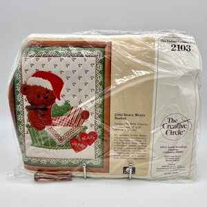 Vintage 1989 The Creative Circle Kit # 2103 Beary Merry Basket - New in Original Sealed Packaging