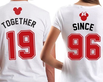 Together Since 1996 Couples Set Cut Files | Cricut | Silhouette Cameo | Svg | Digital Cut Files | PDF | Eps | DXF | PNG | Mickey & Minnie