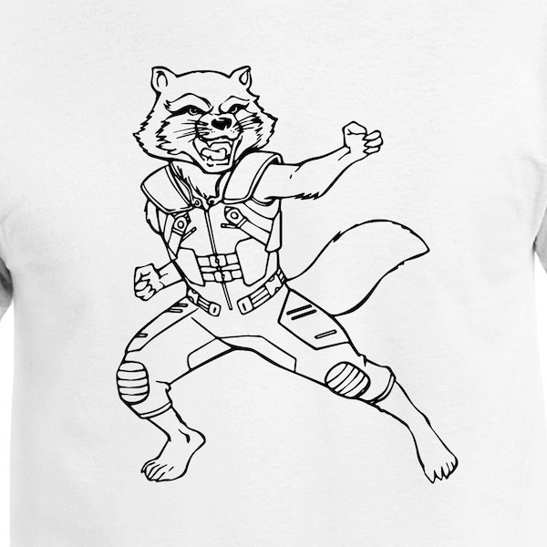 Rocket Raccoon Cut Files | Cricut | Silhouette Cameo | Svg Cut Files | Digital Files | PDF | Eps | DXF | PNG | Guardians Of The Galaxy