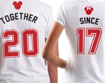 Together Since 2017 Couples Set Cut Files | Cricut | Silhouette Cameo | Svg | Digital Cut Files | PDF | Eps | DXF | PNG | Mickey & Minnie