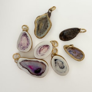 Mediterranean Handmade oyster mussel Clay Jewelry, Necklace , Bracelet Individual Charm.