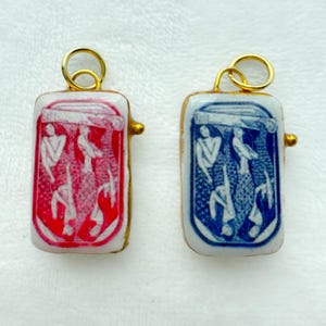 Mermaid Sardine Can Charms: Handmade Clay Resin Coastal Jewelry