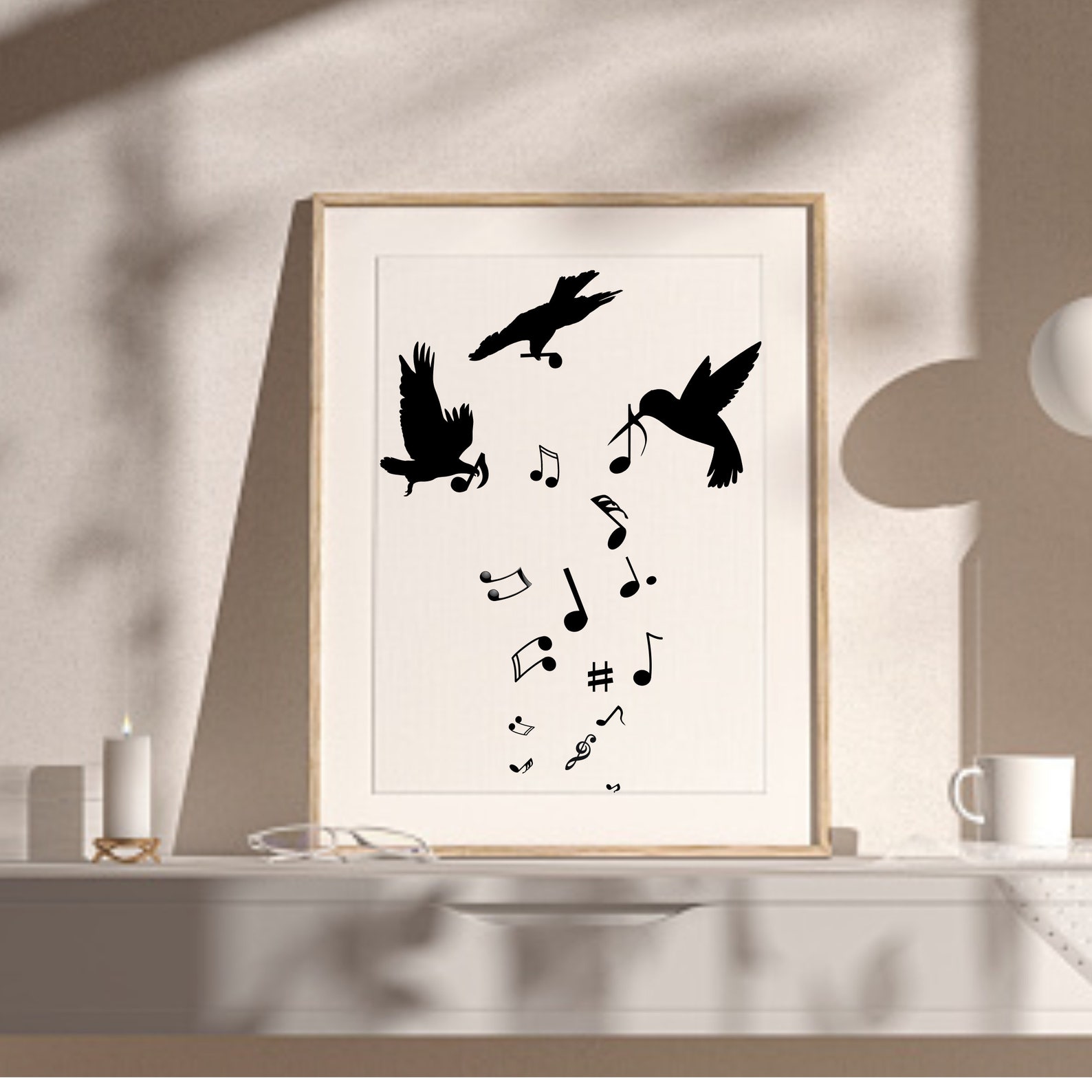 Musical Notes Bundle - Birds and Music Notes Digital Download SVG, PNG ...