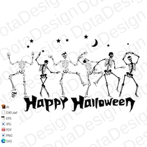 Happy Halloween Svg, Tanzendes SVG PNG dxfEps Jpg Datei, Cricut, Silhouette SVG, Halloween Shirt Svg