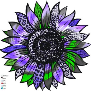 Colorful Sunflower SVG: Clipart Cut File (Digital Download)