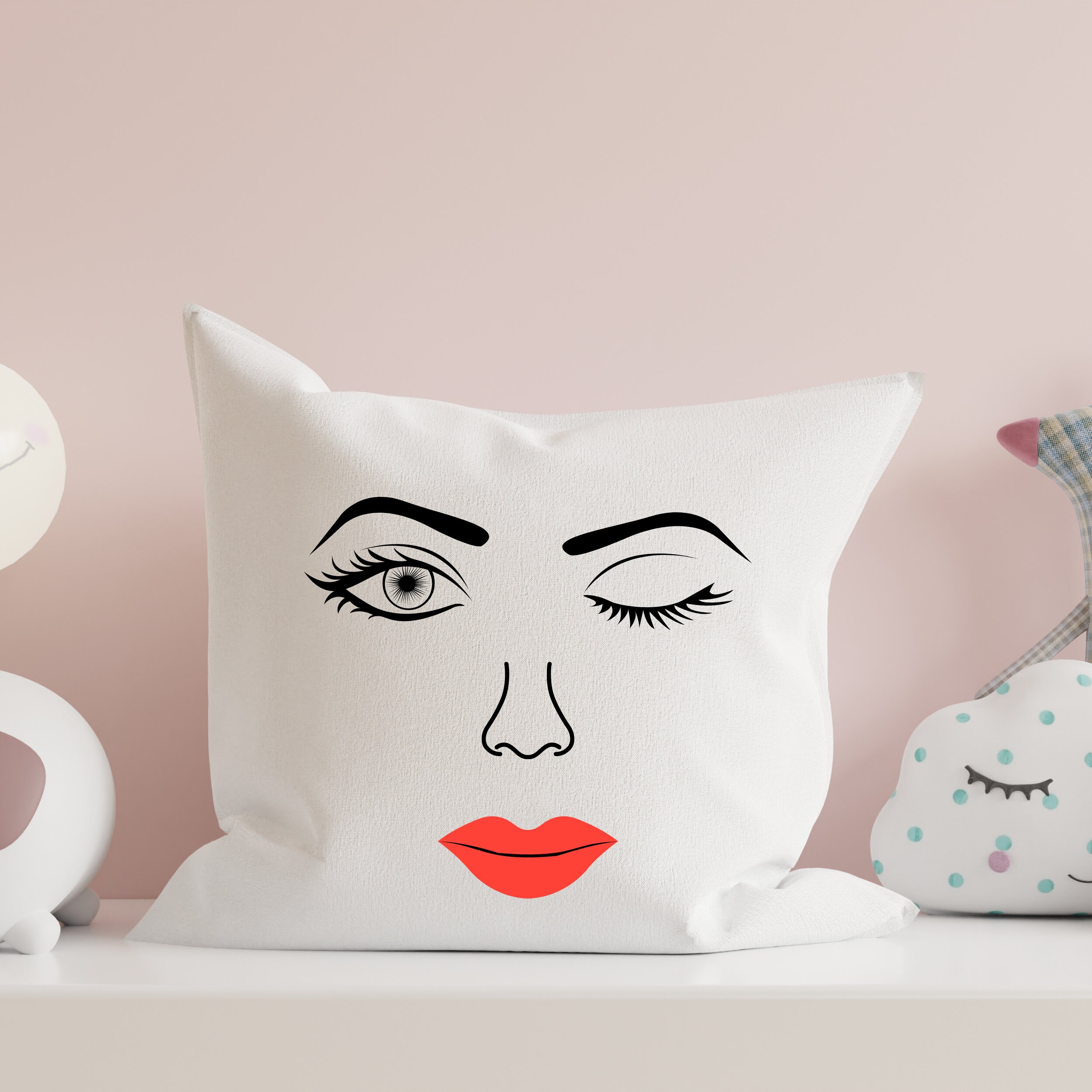 Woman Face Svg, Winking Eyes SVG, Eye Svg, Cut File for Cricut, Long Lashes, Beautiful Eyes