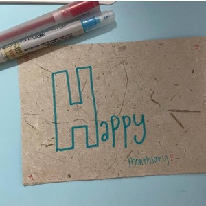 Tarjeta personalizada y manuscrita
