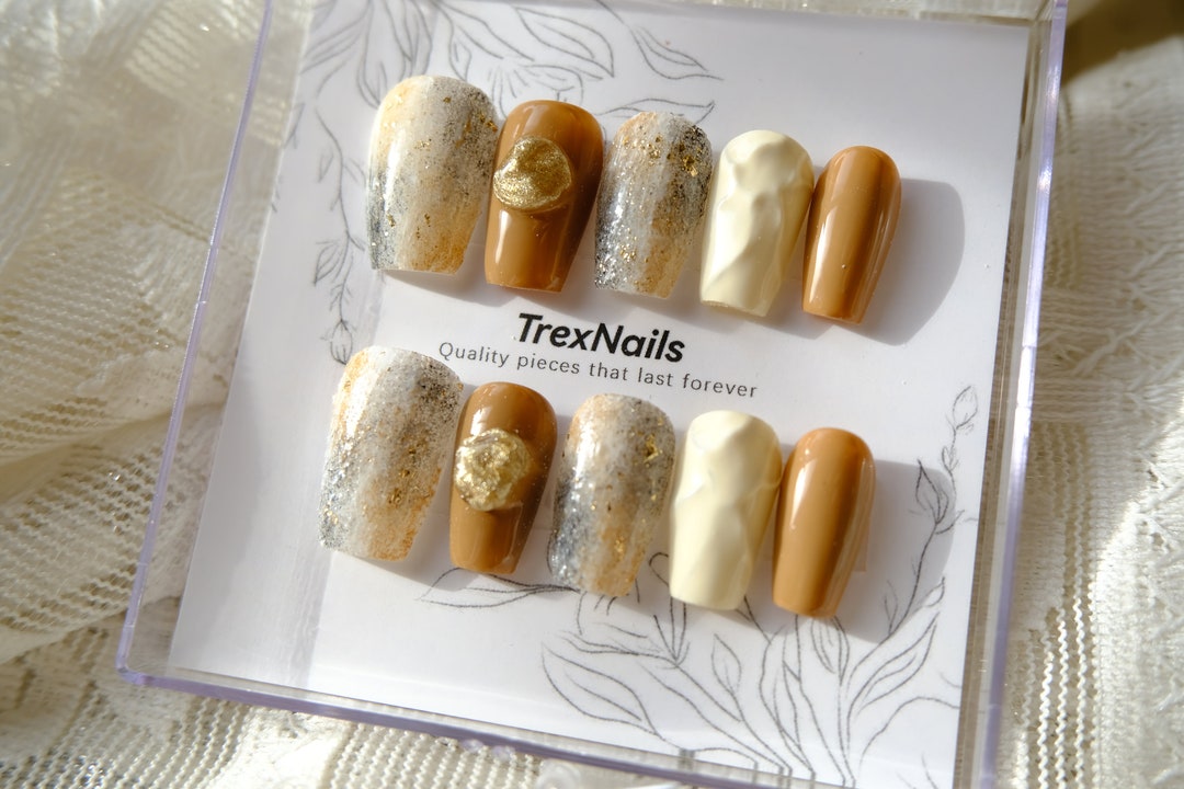 Trex Press on Nails Yellowstone 10 Pcs Coffin False Nails Etsy