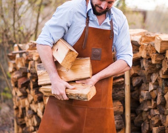 Cognac || Leather chef apron