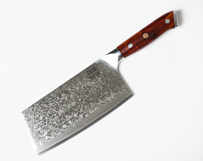 Garnet | Damascus Cleaver Knife 18 cm
