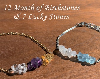 Custom Made Birthstone Handmade Crystal Bracelet | Birthstone Bracelet Moonstone Bracelet Amethyst Bracelet Tourmaline Bracelet Sunstone