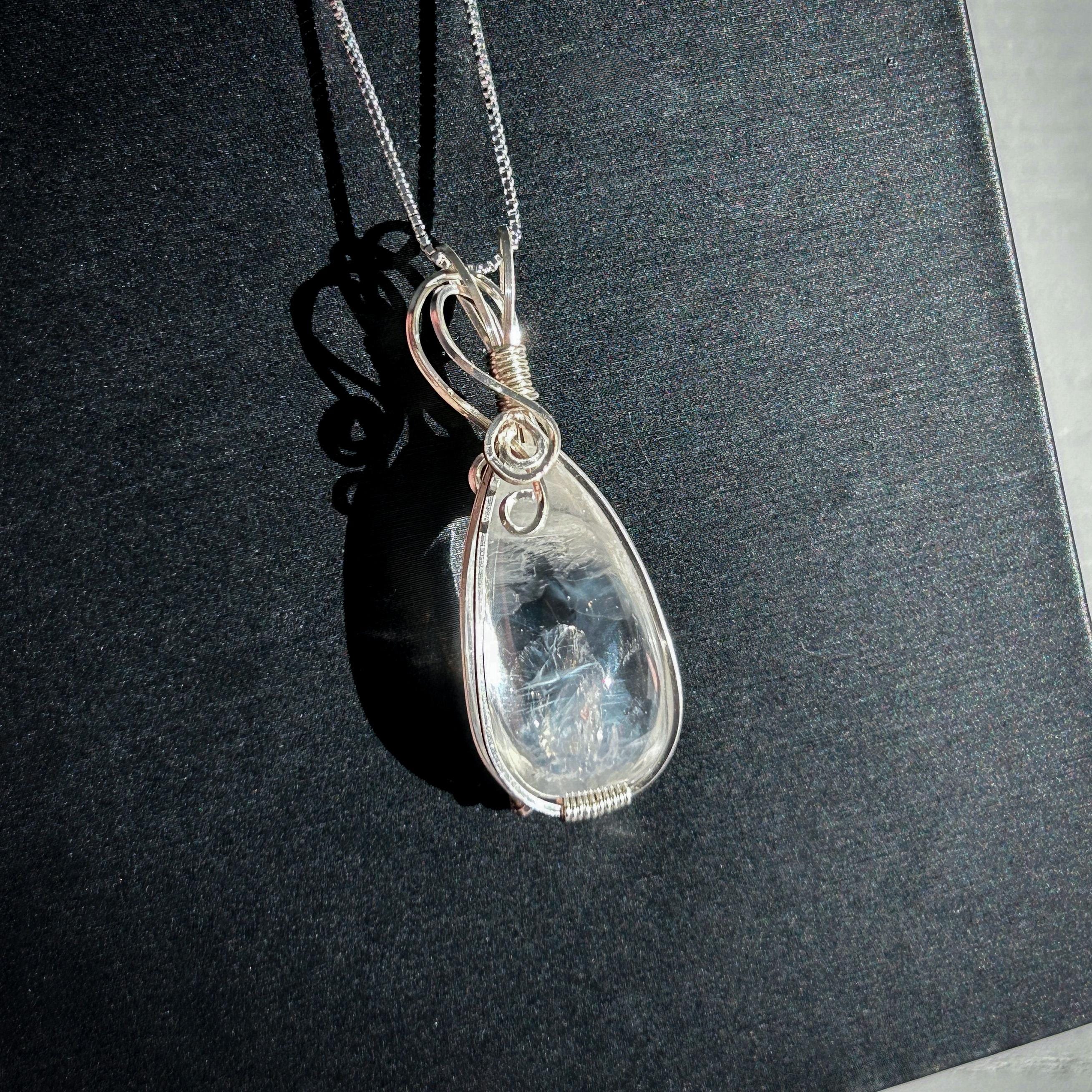 ネックレス・チョーカー [LAN ARCHIVE_official][1071] Blue Needle Stone Necklace Blue Needle Quartz Necklace - Etsy