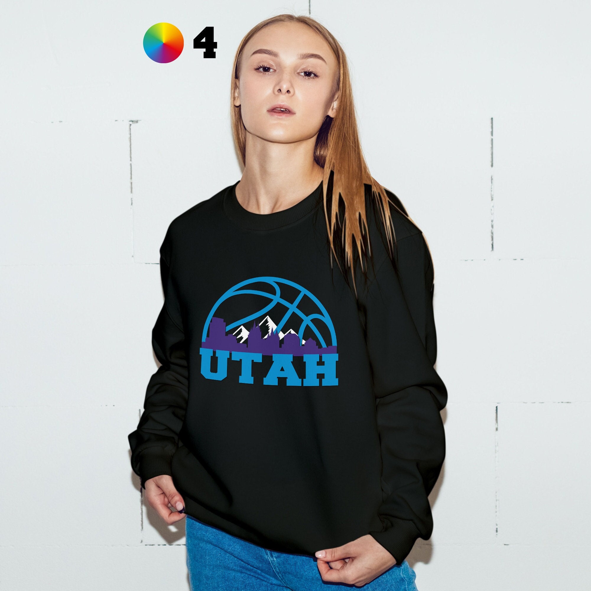 Utah Jazz Fanatics Branded Mono Logo Graphic Oversized Crew Sweatshirt -  Womens