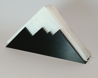 Snow Capped Mountain Napkin Holder - Napkin Stand Dispenser - 3D Printed Available in many Colours - Novelty Gift