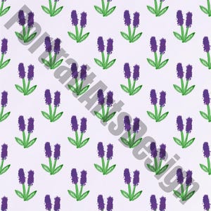 Lavender Field Floral Digital Pattern for Fabric, Paper, and Creative Projects